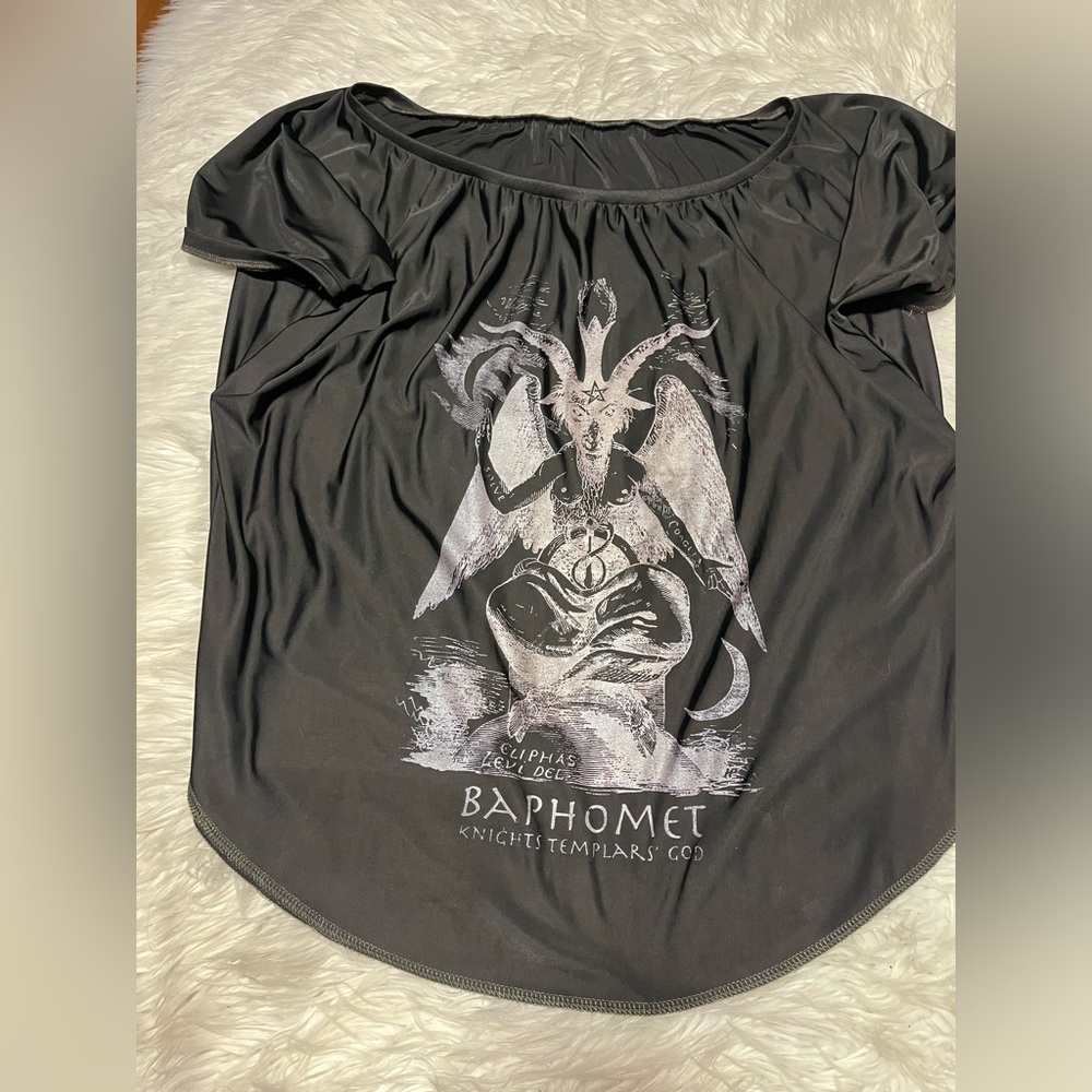 Toxic vision slouchy oversized baphomet top